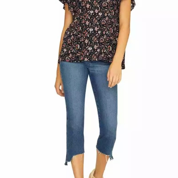 Sanctuary Floral print V-Neck Short Sleeve Top SP - Picture 10 of 10